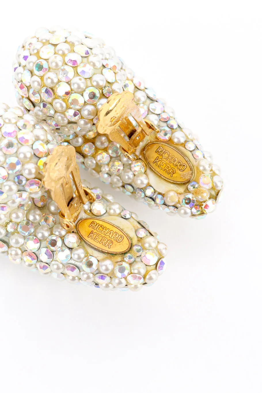 Crystal And Pearl Half Hoop Earrings