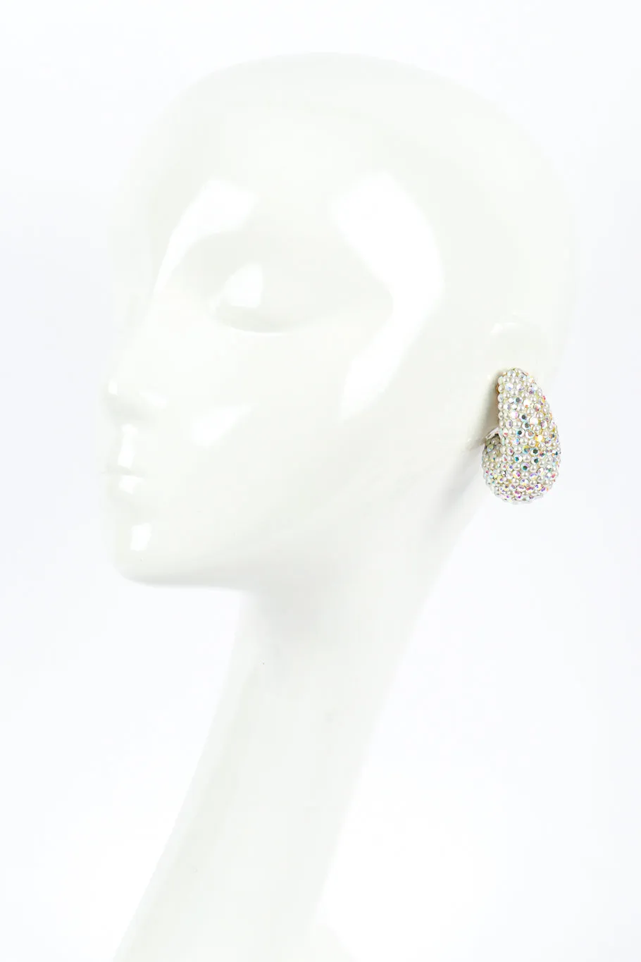 Crystal And Pearl Half Hoop Earrings