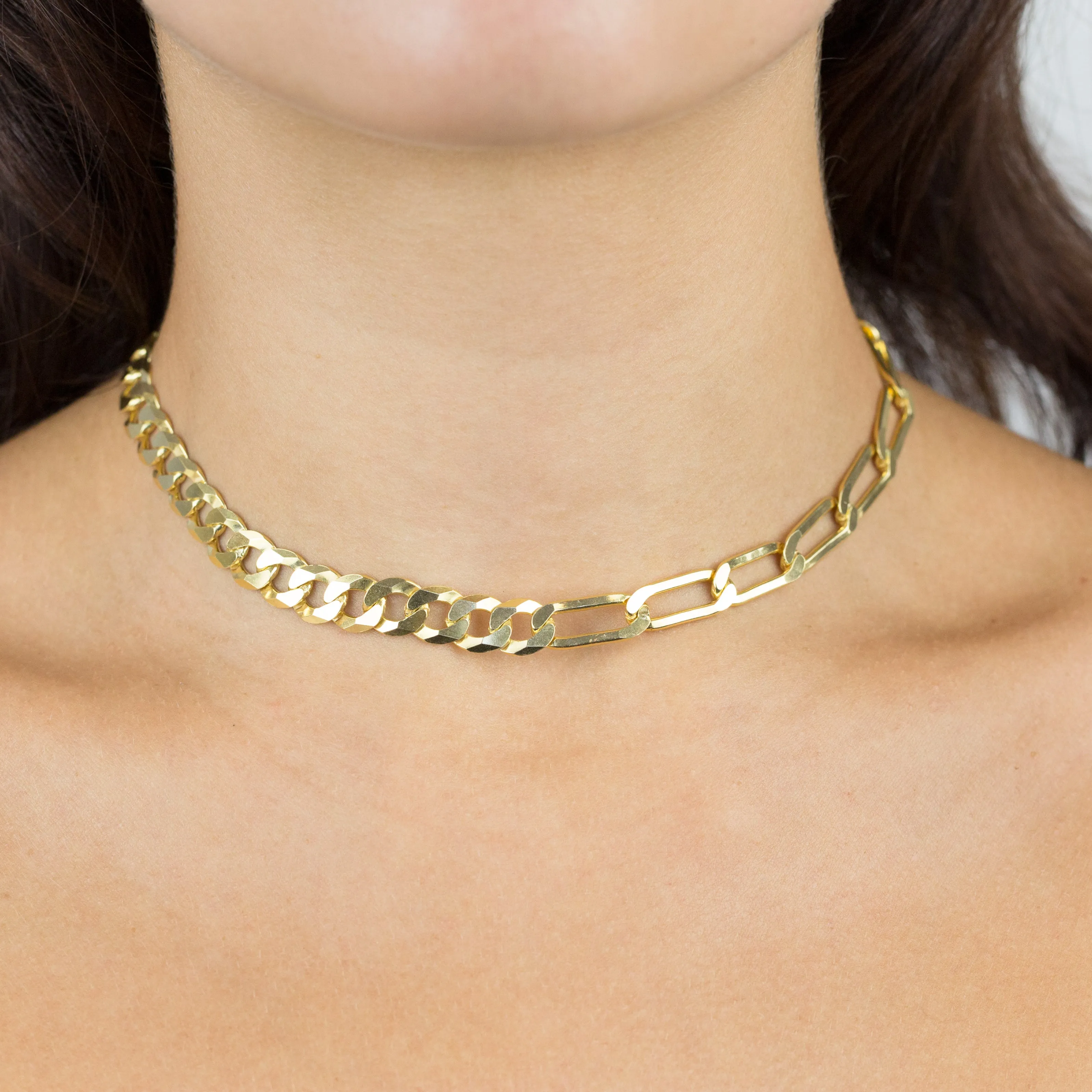 Cuban X Twisted Paperclip Chain Necklace
