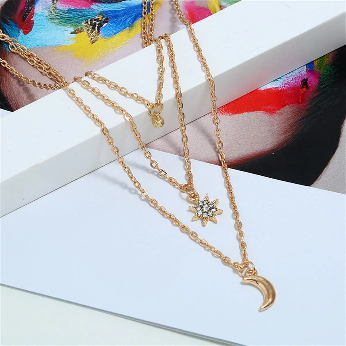 Cubic Zirconia & 18K Gold-Plated Celestial Choker Necklace