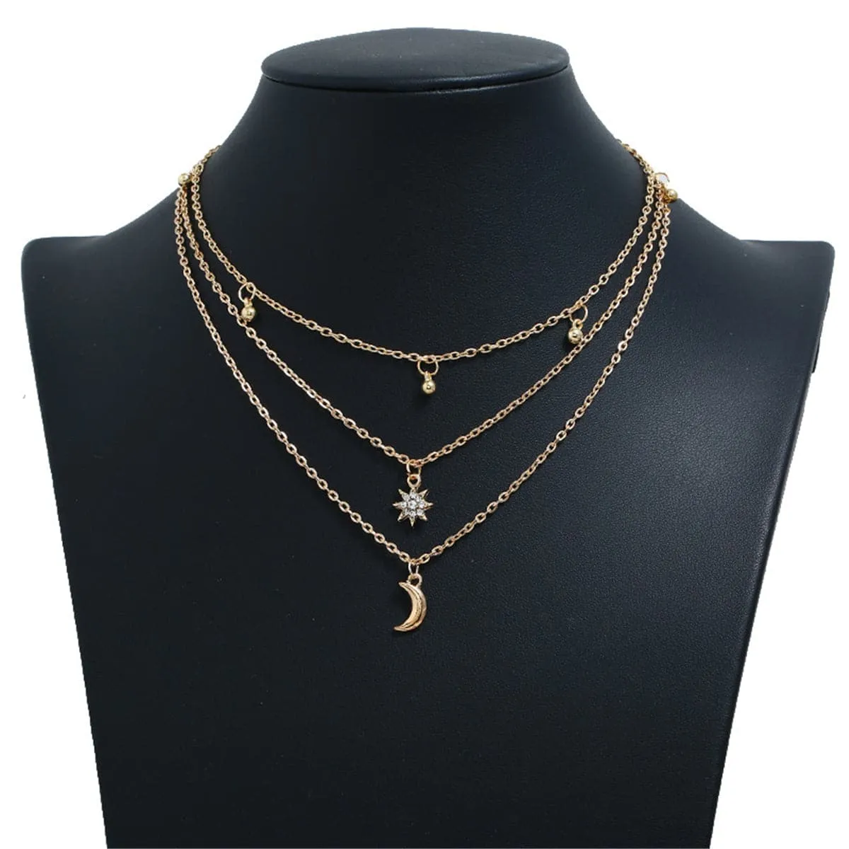 Cubic Zirconia & 18K Gold-Plated Celestial Choker Necklace