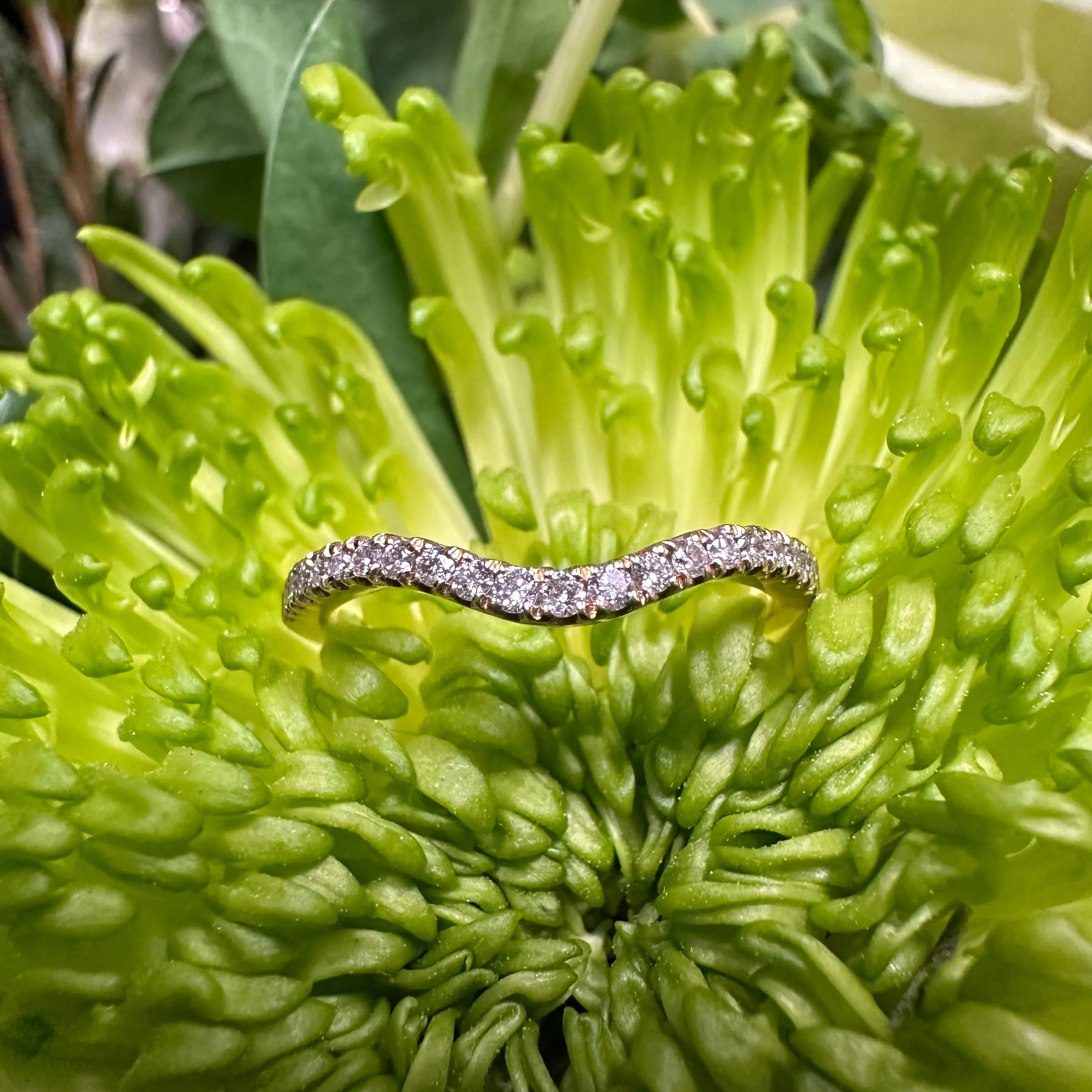 Curve Diamond Band 14K Yellow Gold Ring KAS EN7670-B10Y