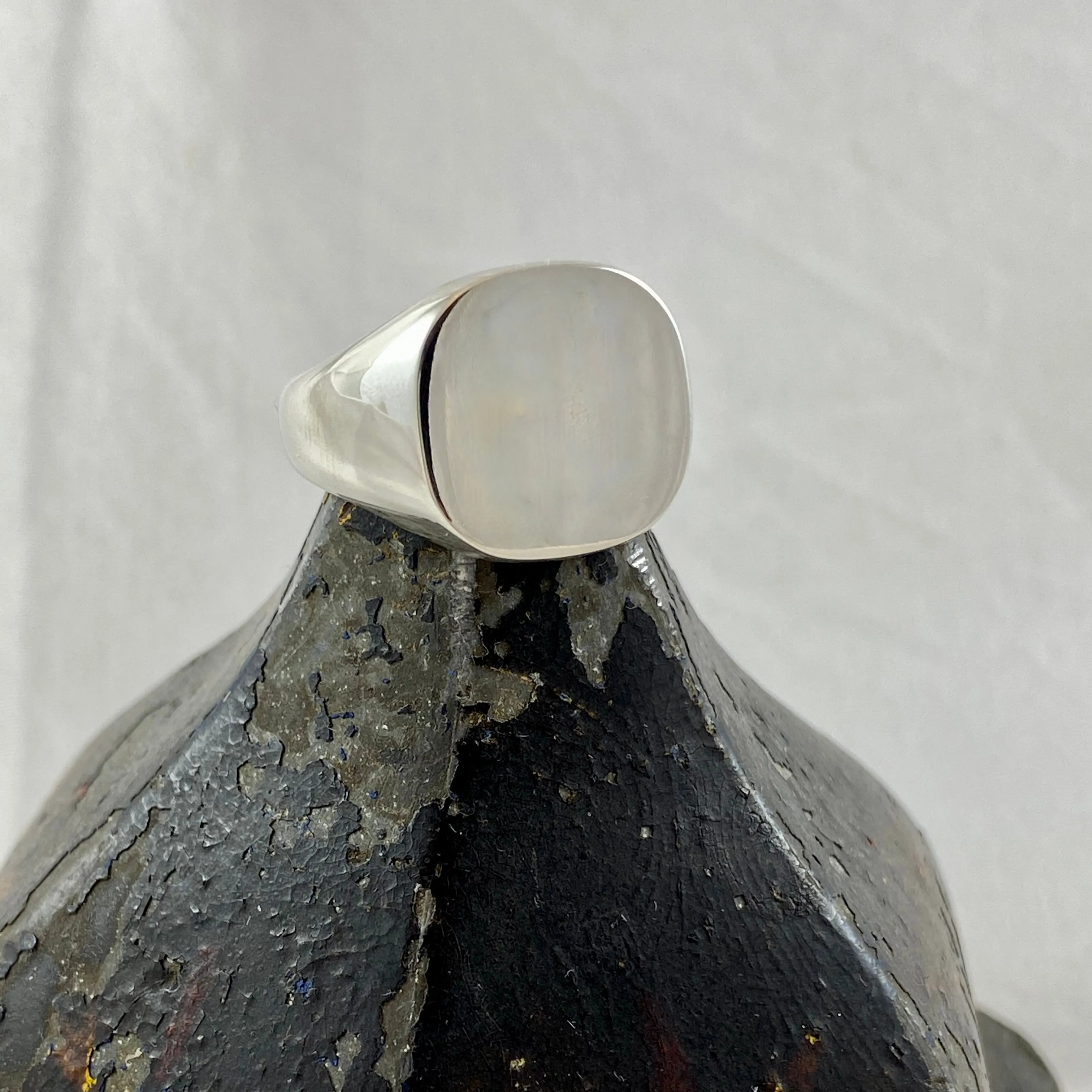 Cushion 16mm x 16mm - Sterling Silver Signet Ring