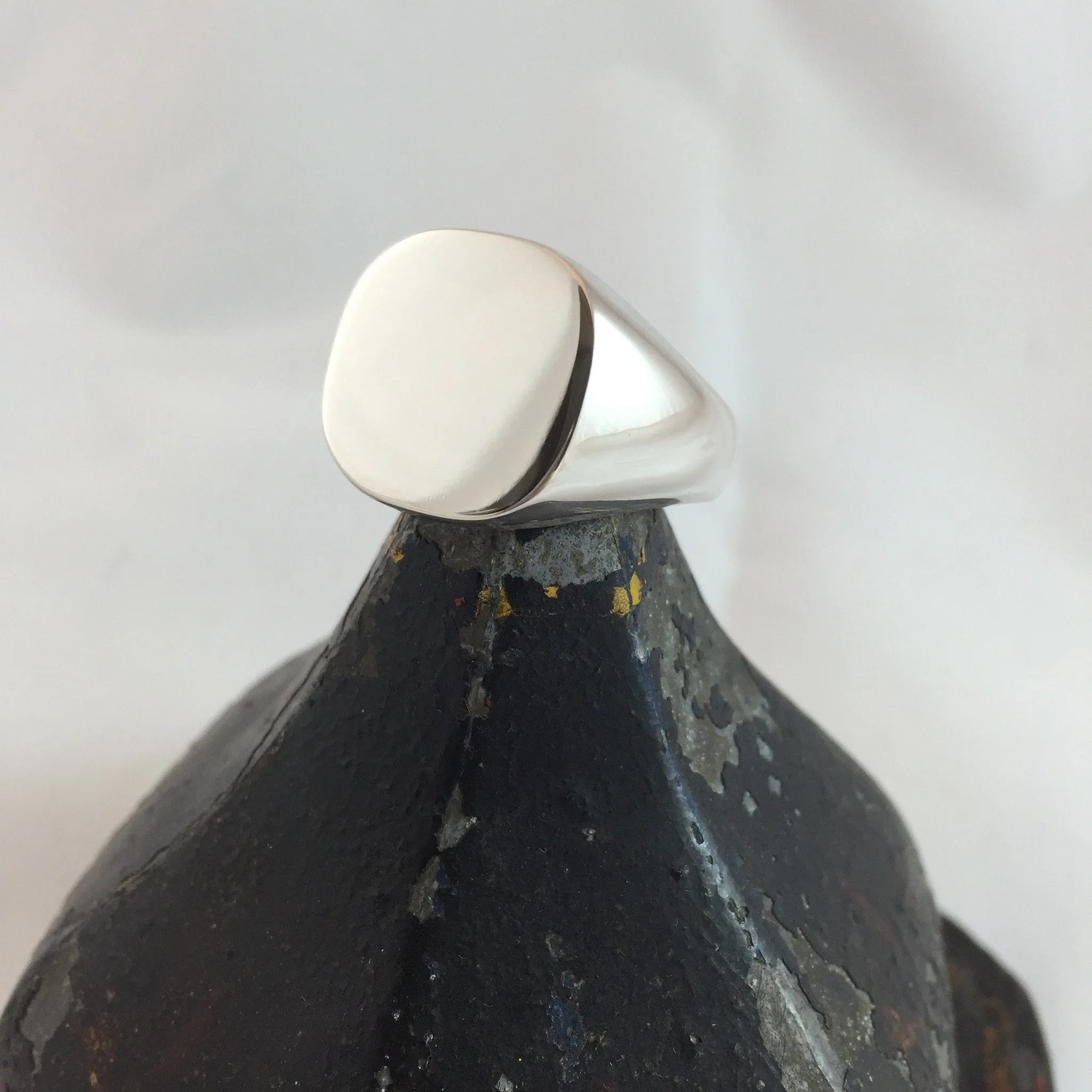 Cushion 16mm x 16mm - Sterling Silver Signet Ring