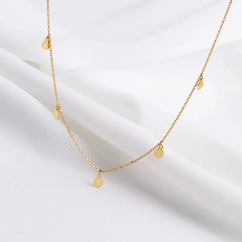 Dainty disc choker, boho choker, satellite, bead necklace, rhodium, 925 silver, gold disc necklace, mini disk choker, minimalist, stacking