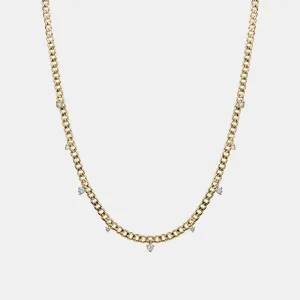 Dangling Diamond Choker Necklace