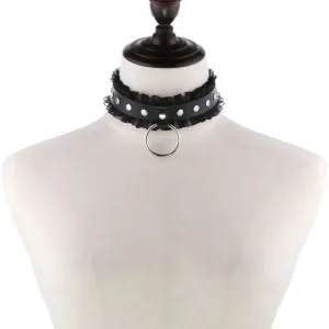 Dark Elegance Gothic Lolita O-Ring Lace Choker Necklace