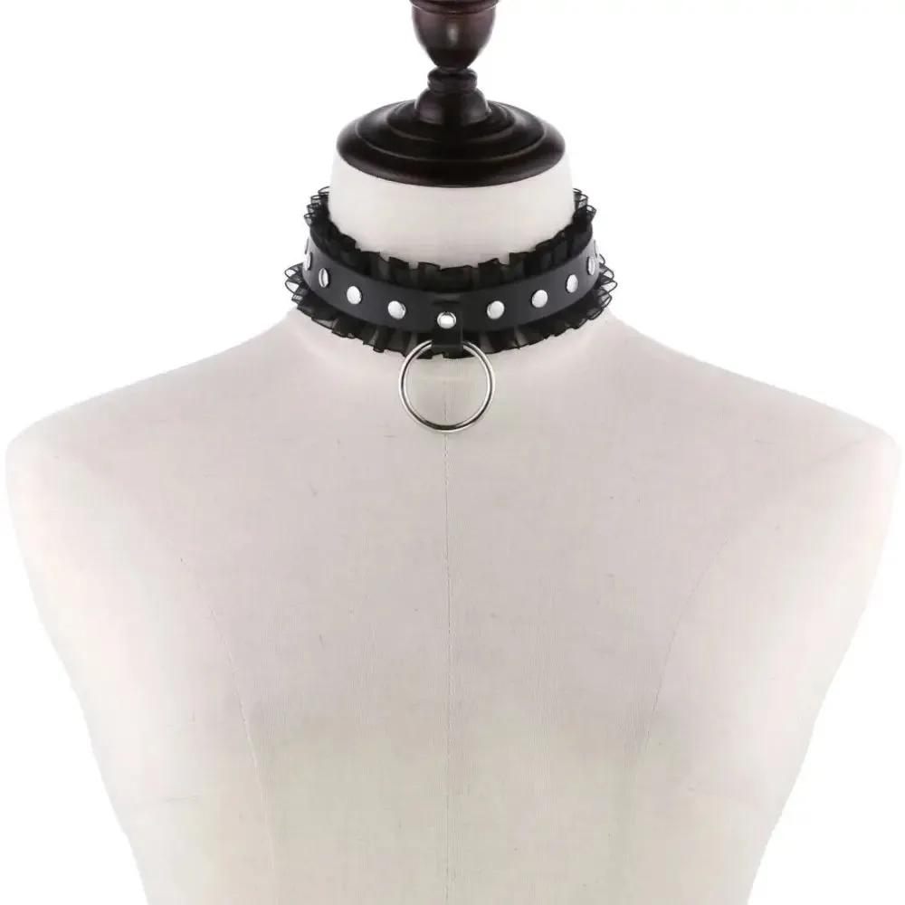 Dark Elegance Gothic Lolita O-Ring Lace Choker Necklace