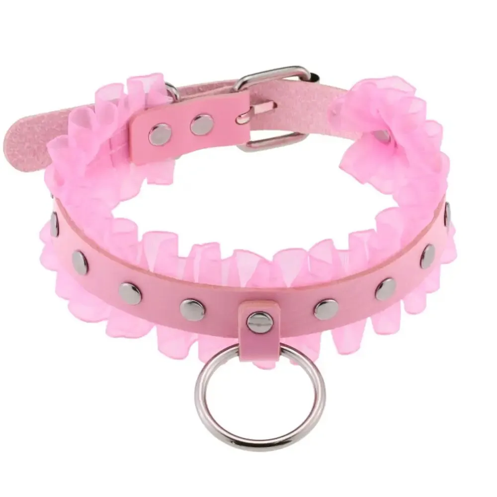 Dark Elegance Gothic Lolita O-Ring Lace Choker Necklace