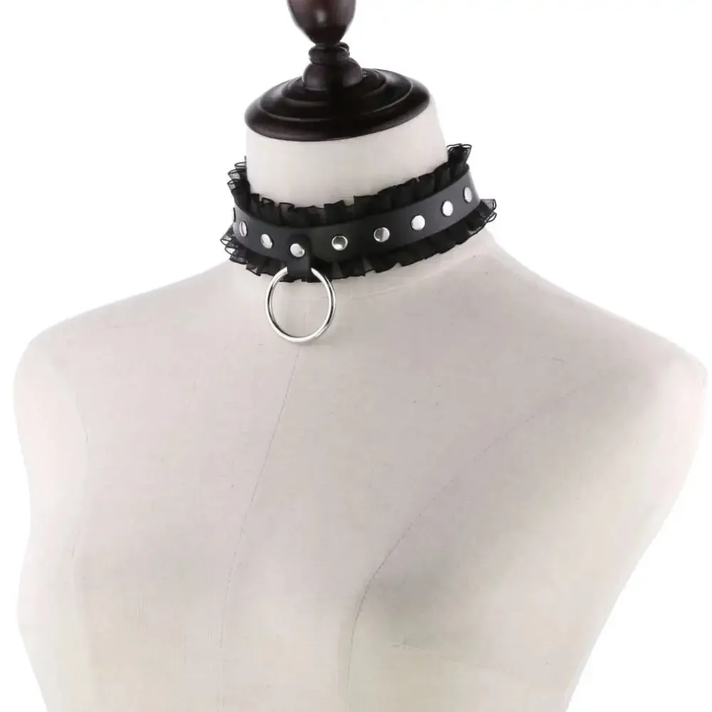 Dark Elegance Gothic Lolita O-Ring Lace Choker Necklace