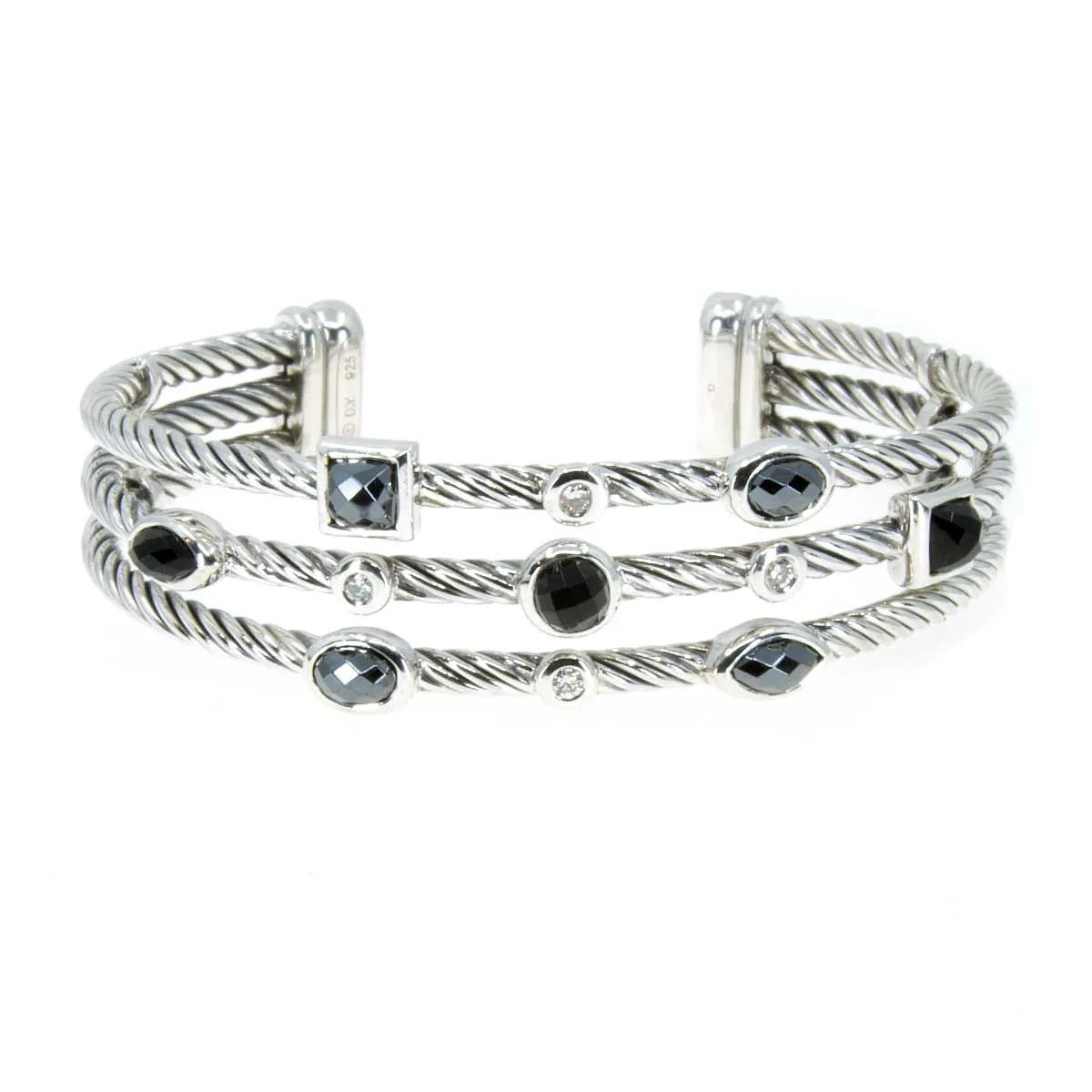 David Yurman Diamond Black Onyx & Hematite Confetti Cuff
