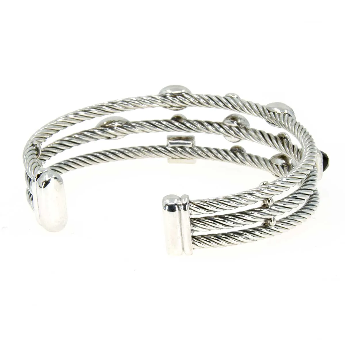 David Yurman Diamond Black Onyx & Hematite Confetti Cuff