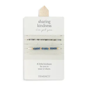 Demdaco Sharing Kindness Bracelet Set of 5 - Smoke Silver