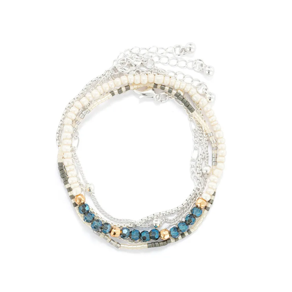 Demdaco Sharing Kindness Bracelet Set of 5 - Smoke Silver