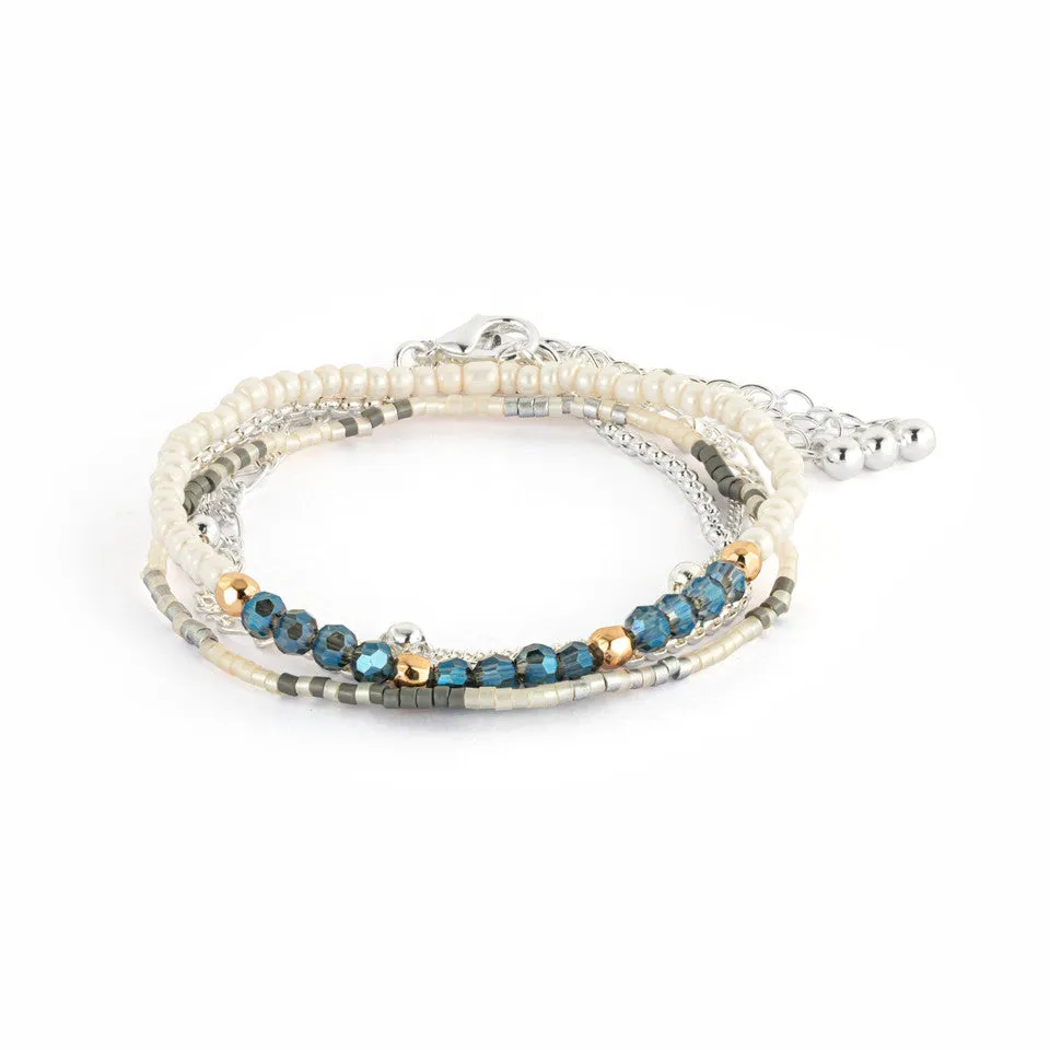 Demdaco Sharing Kindness Bracelet Set of 5 - Smoke Silver