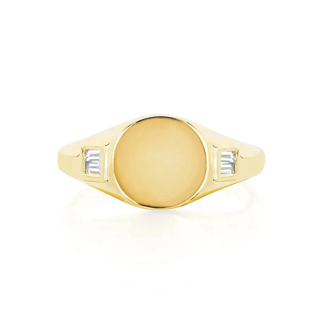 Diamond Baguette Signet Ring