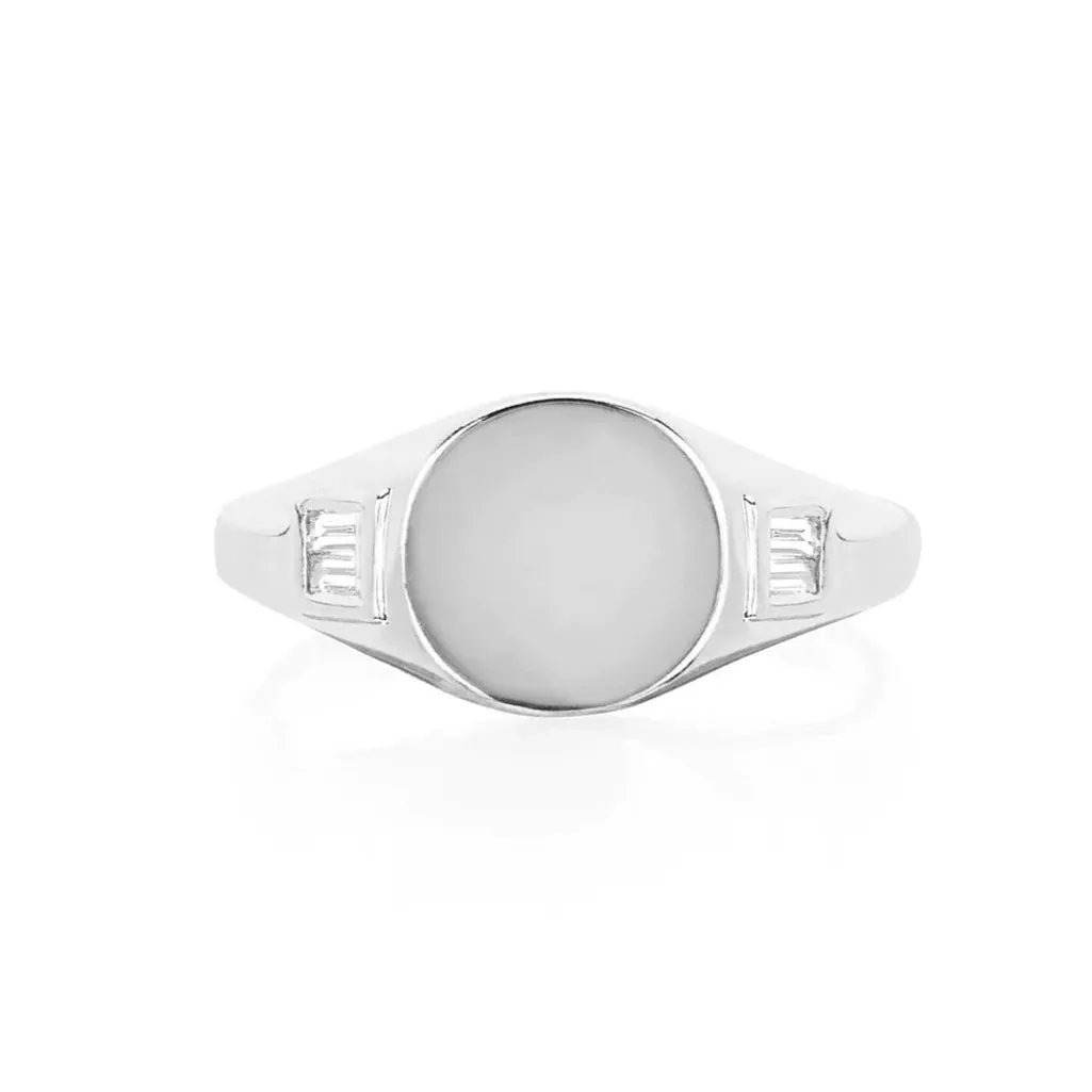 Diamond Baguette Signet Ring