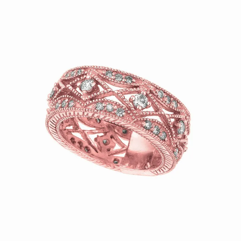 DIAMOND ETERNITY RING BAND ROSE GOLD 14K GOLD (1.03 CTW)