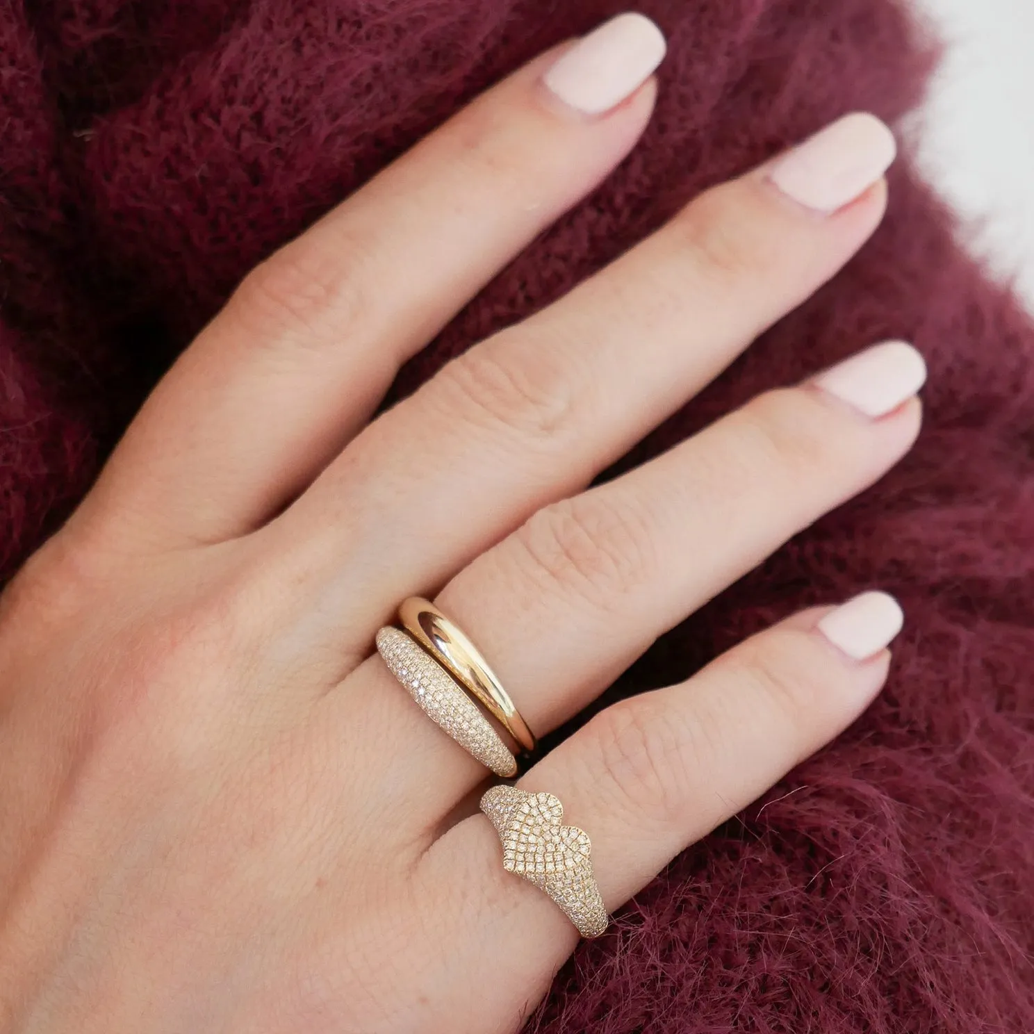 Diamond Heart Signet Ring