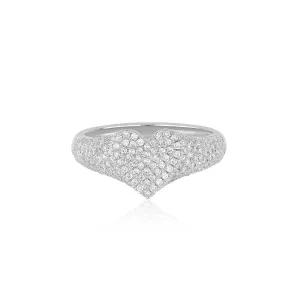 Diamond Heart Signet Ring
