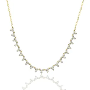 Diamond Trio Half Tennis & Chain Choker Necklace