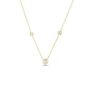 Diamonds By The Inch 18K Yellow Gold 3 Station Diamond Necklace