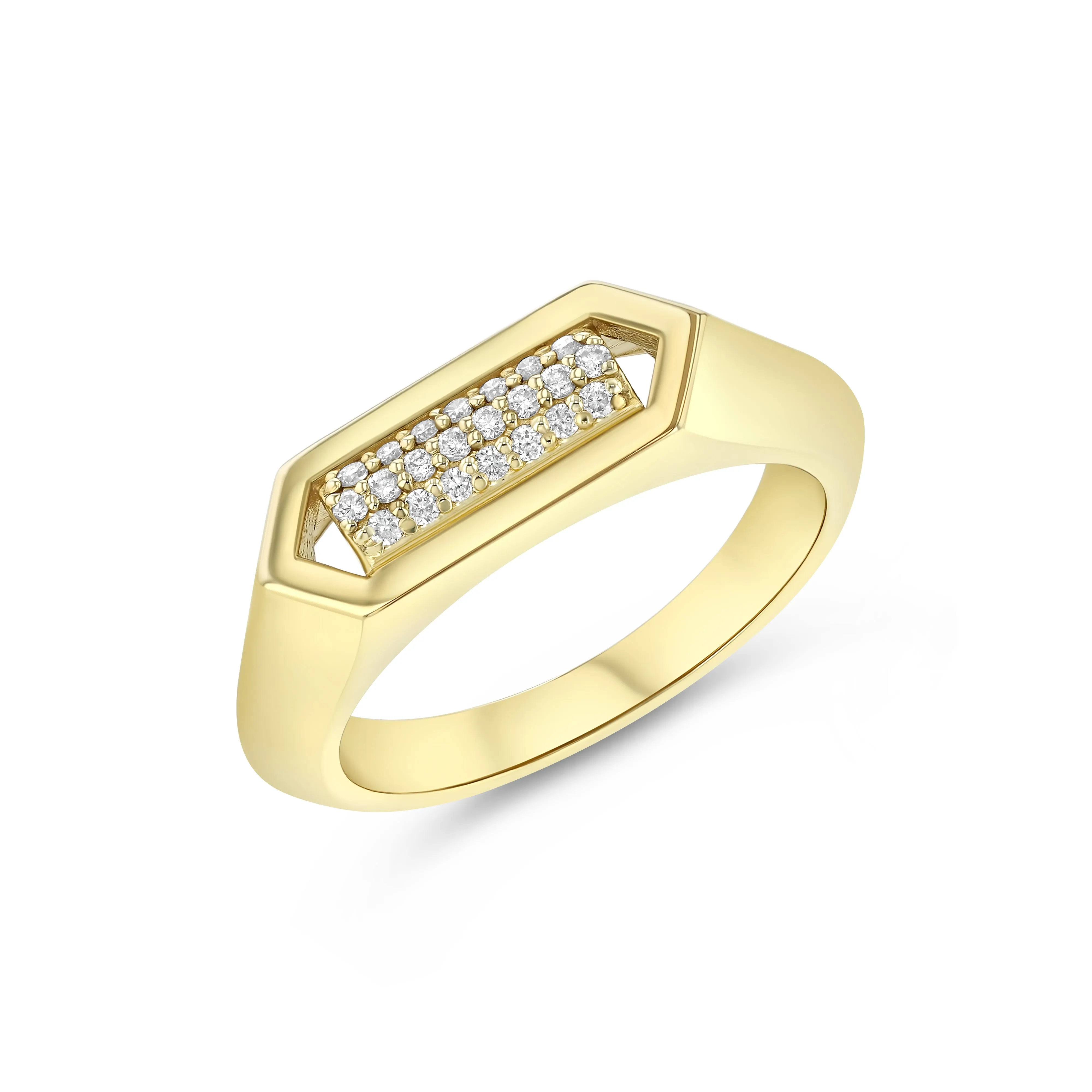 Domed Marquis Signet Ring | Yellow Gold