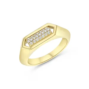 Domed Marquis Signet Ring | Yellow Gold