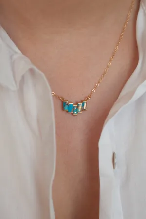 Doris Oyster Turquoise Baguette Necklace