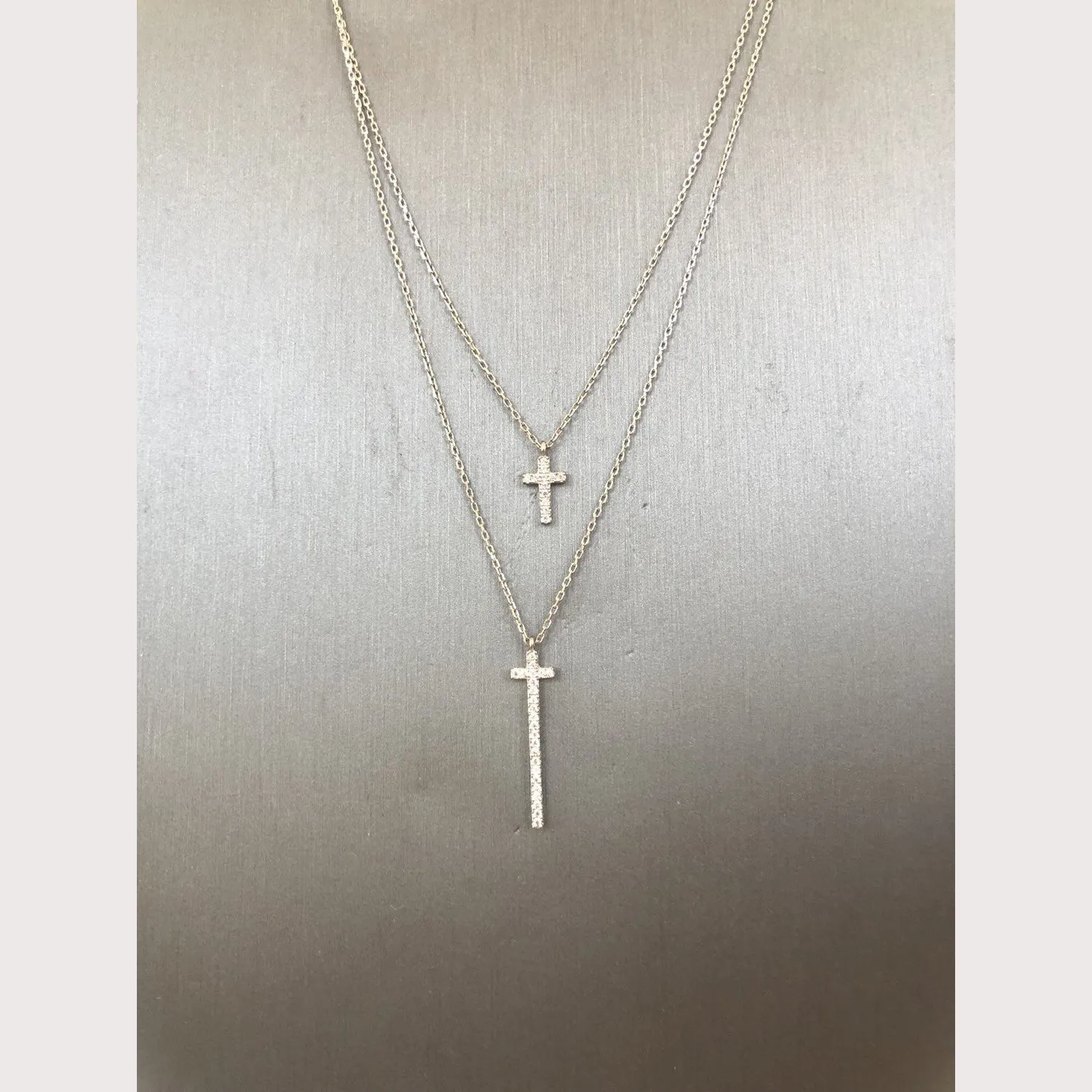 Double Cross Necklace