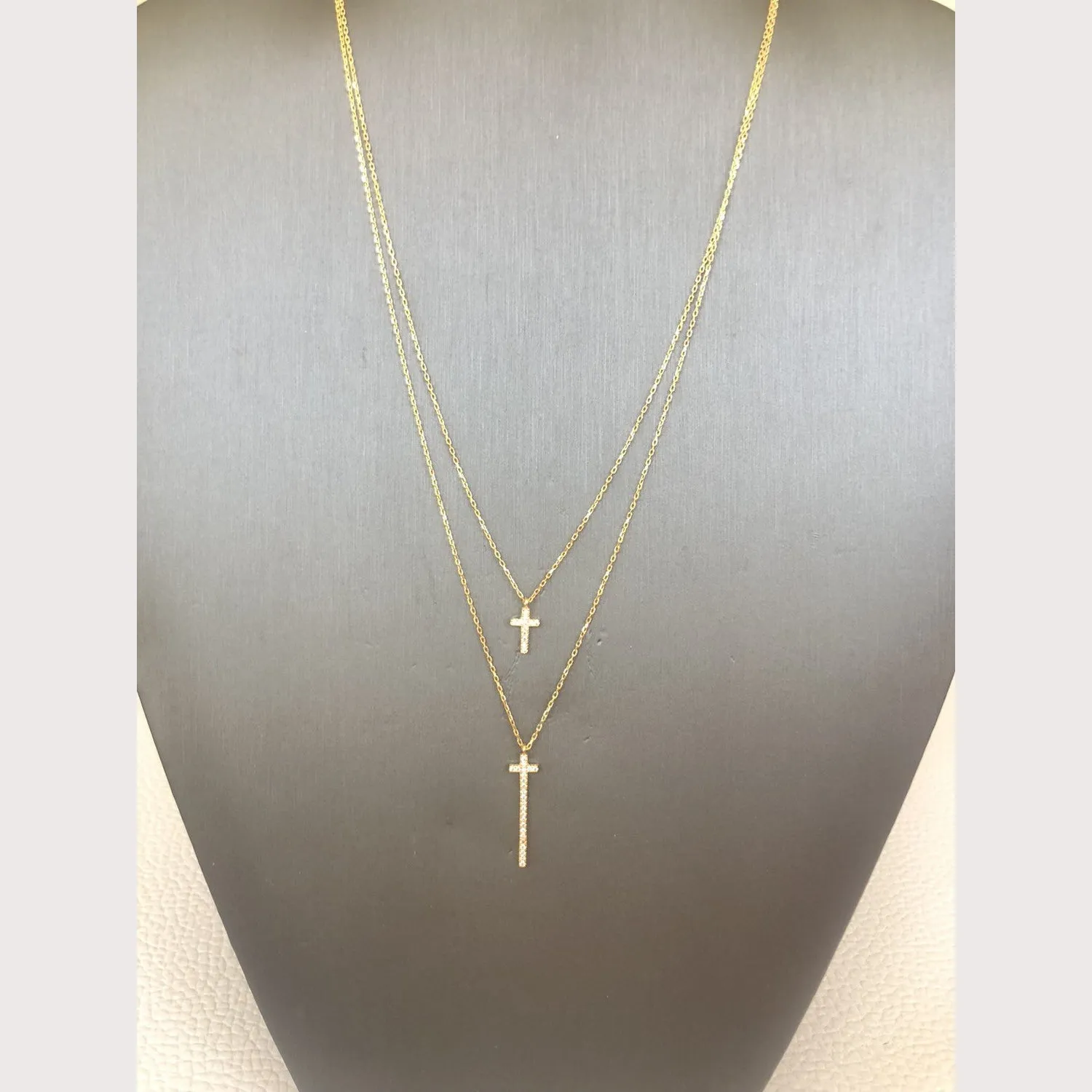 Double Cross Necklace