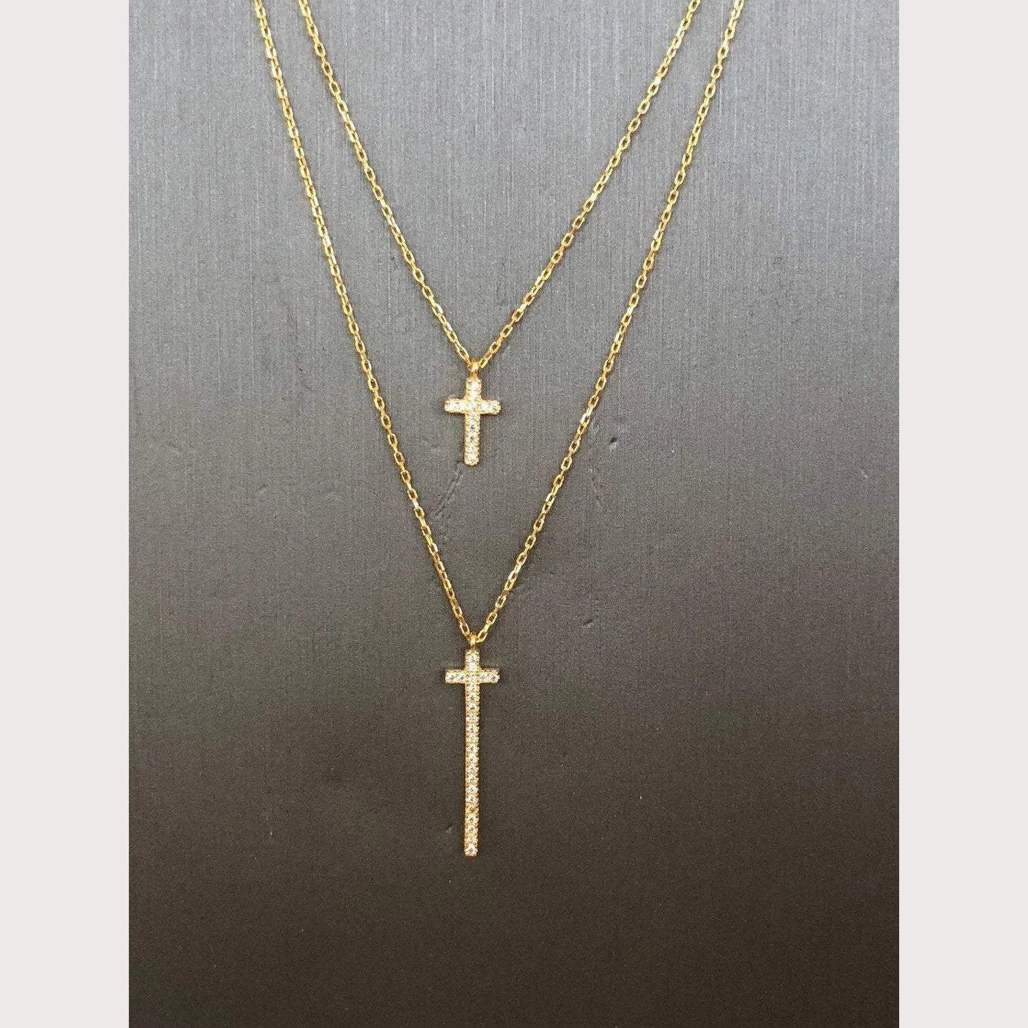 Double Cross Necklace