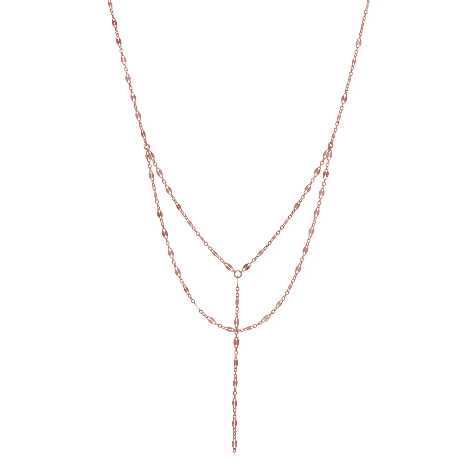 Double Layer Geometric Cable Link Y-Necklace