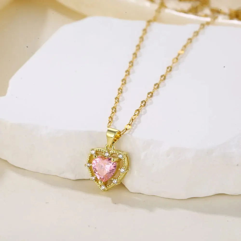 Double-layer Rotatable Sunflower Necklaces Women Chain Choker Stainless Steel