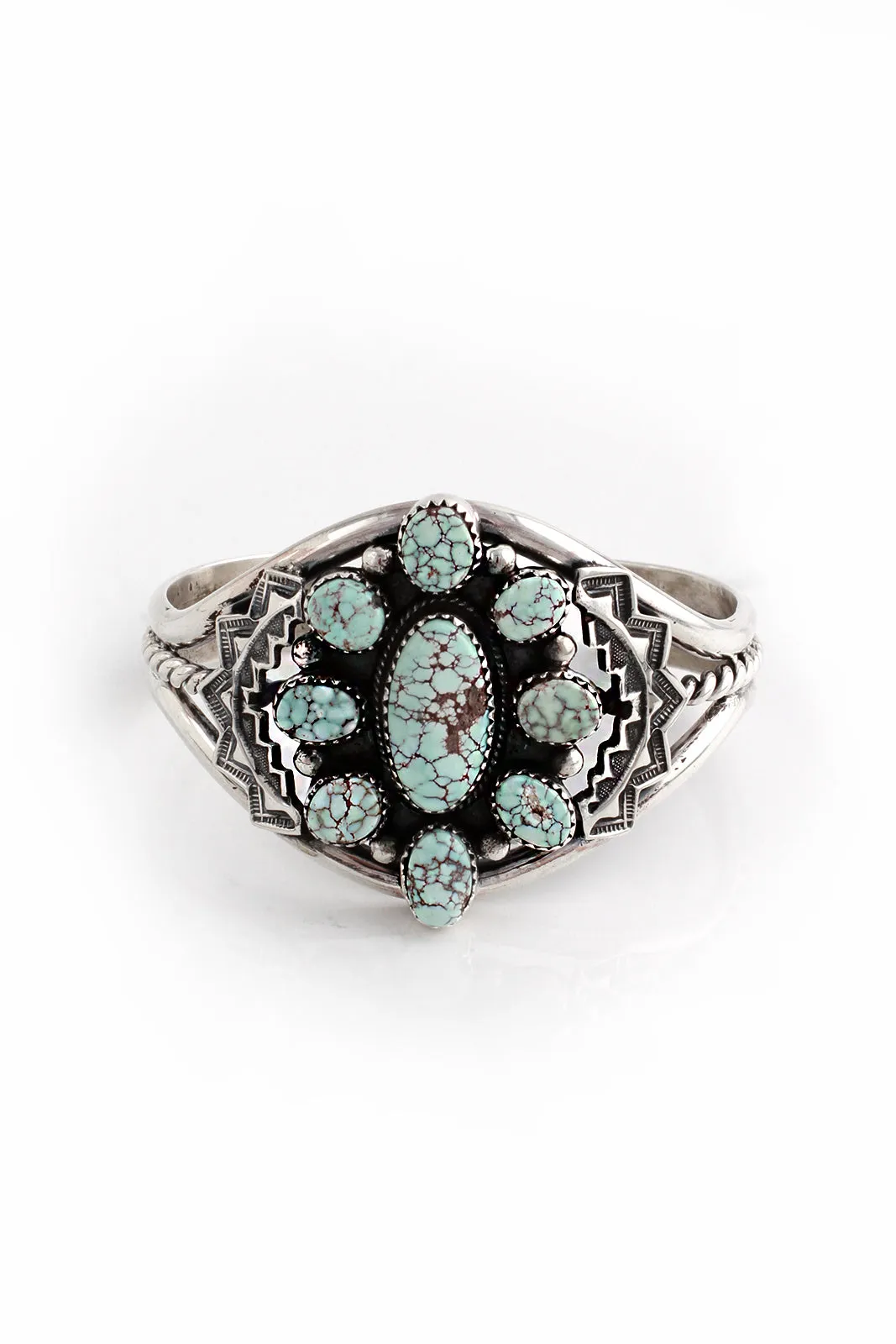Dry Creek White Turquoise Cluster Cuff