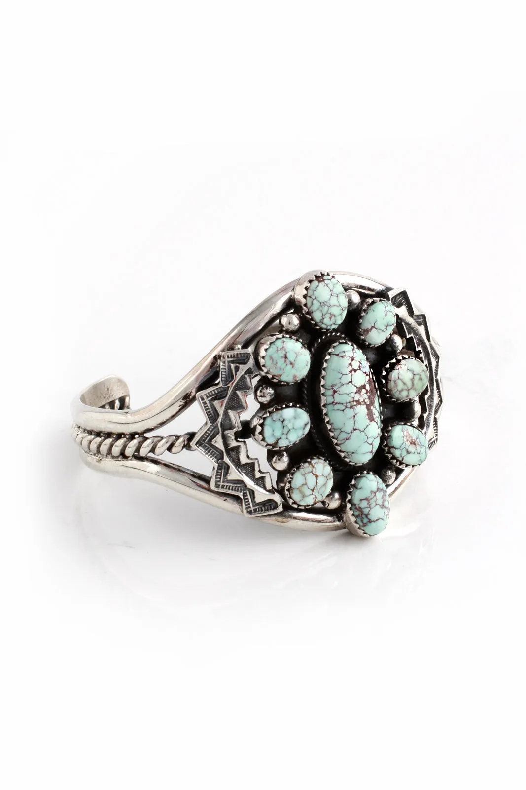 Dry Creek White Turquoise Cluster Cuff