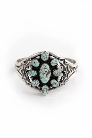 Dry Creek White Turquoise Cluster Cuff