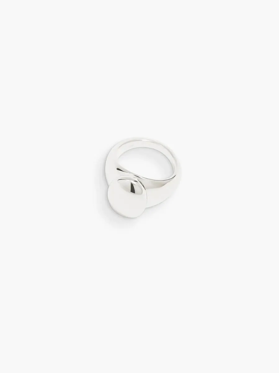 Dualism Oval Signet Ring - Silver