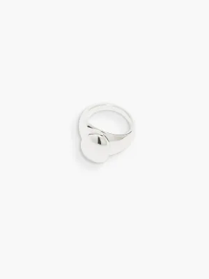Dualism Oval Signet Ring - Silver