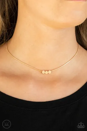 Dynamically Dainty - Gold - Paparazzi Choker Necklace