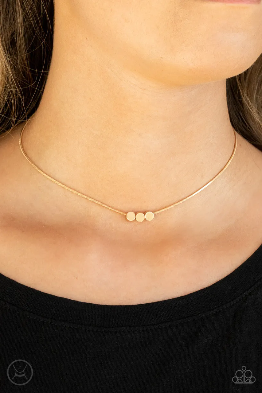 Dynamically Dainty - Gold - Paparazzi Choker Necklace