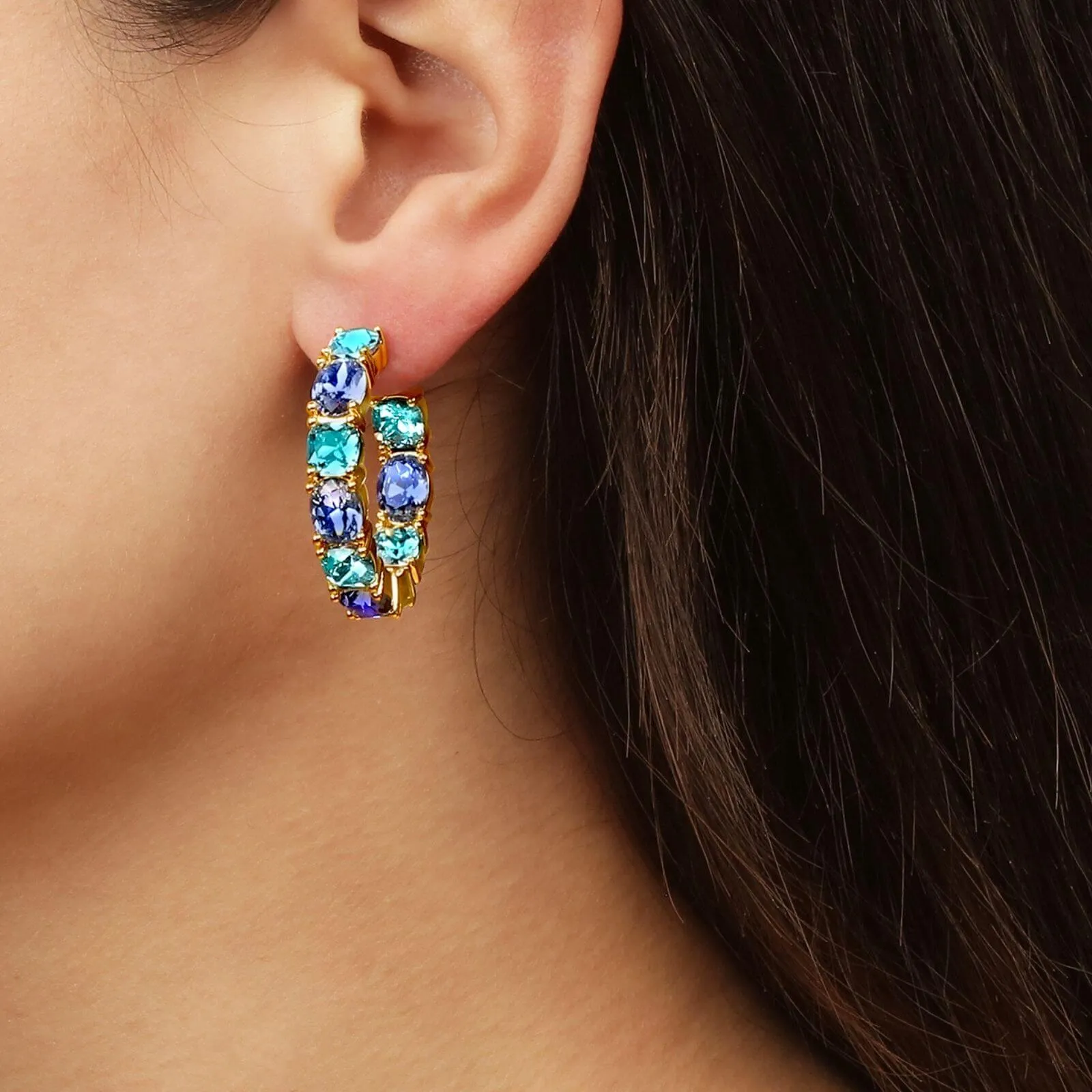 Dyrberg Kern Gretia Gold Earrings - Aqua Blue