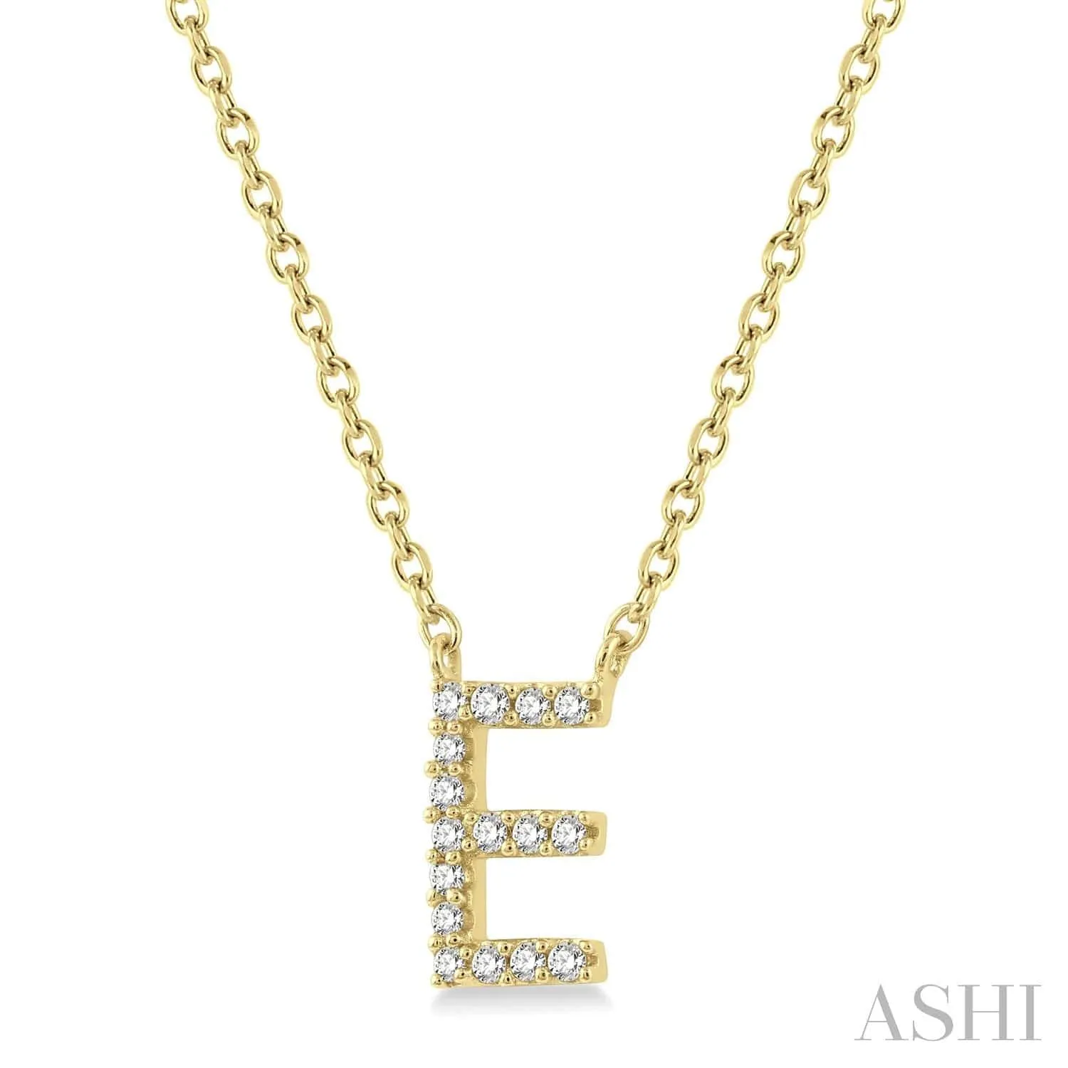 'E' Initial Diamond Pendant