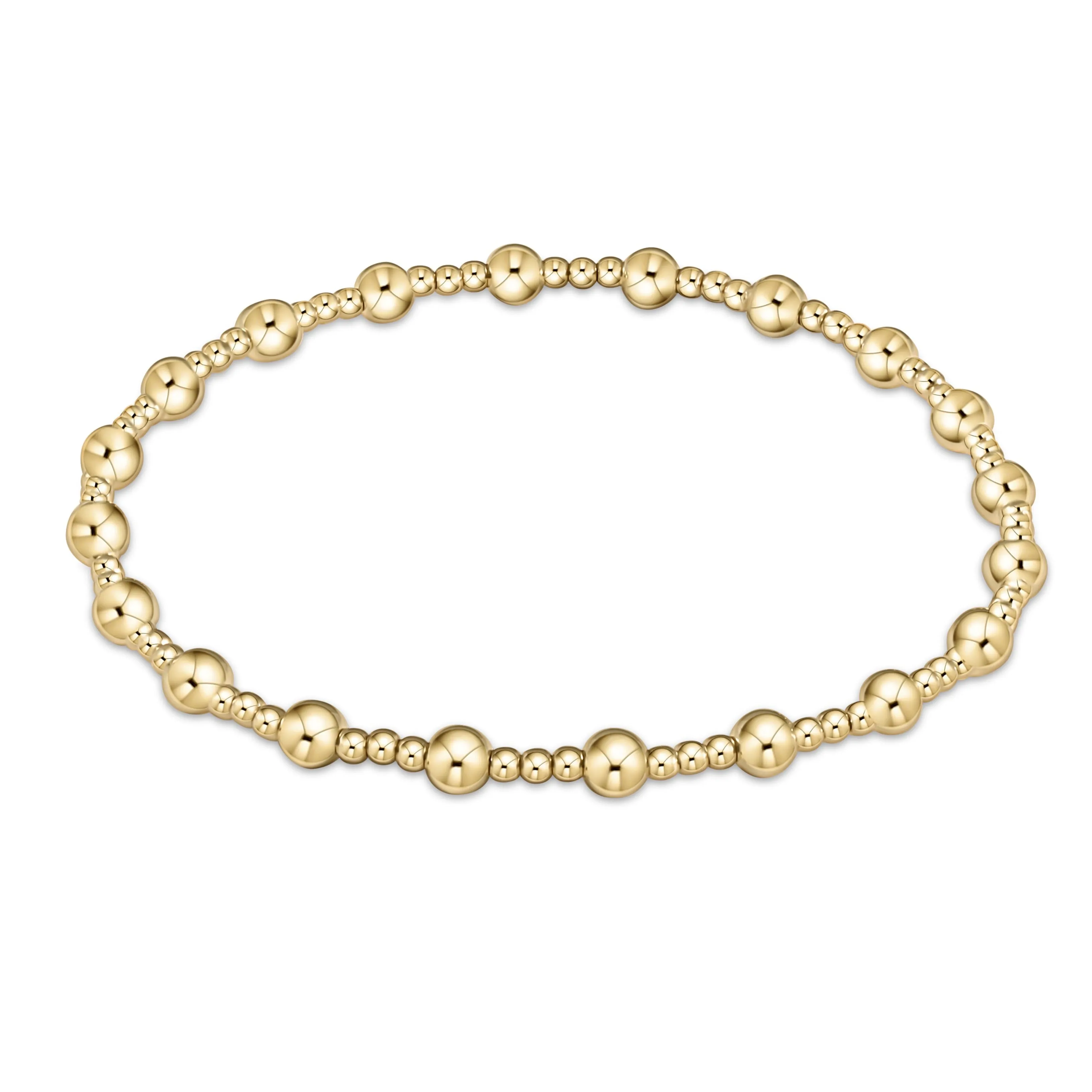 E Newton Classic Sincerity Pattern 4 mm Bead Bracelet