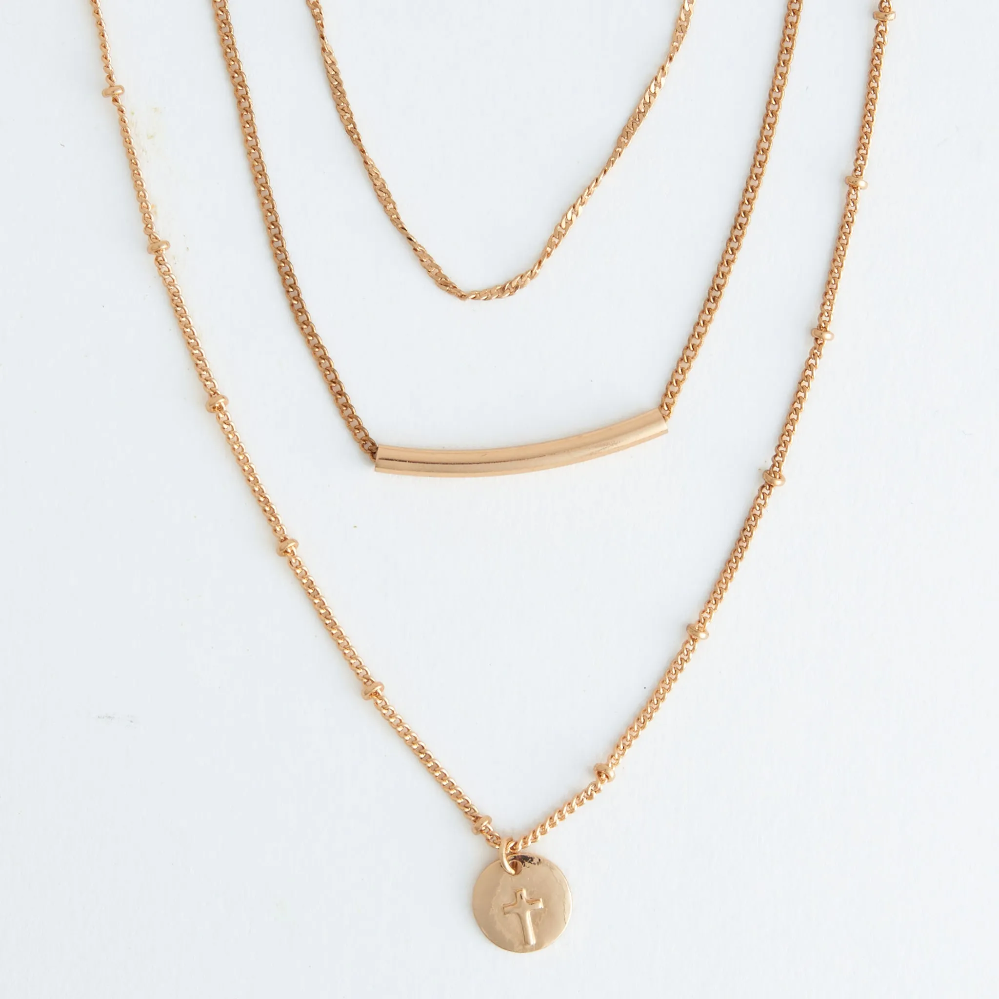 Eden Layered Disc Pendant Necklace