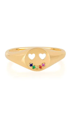 EF Collection Rainbow Happiness Signet Ring