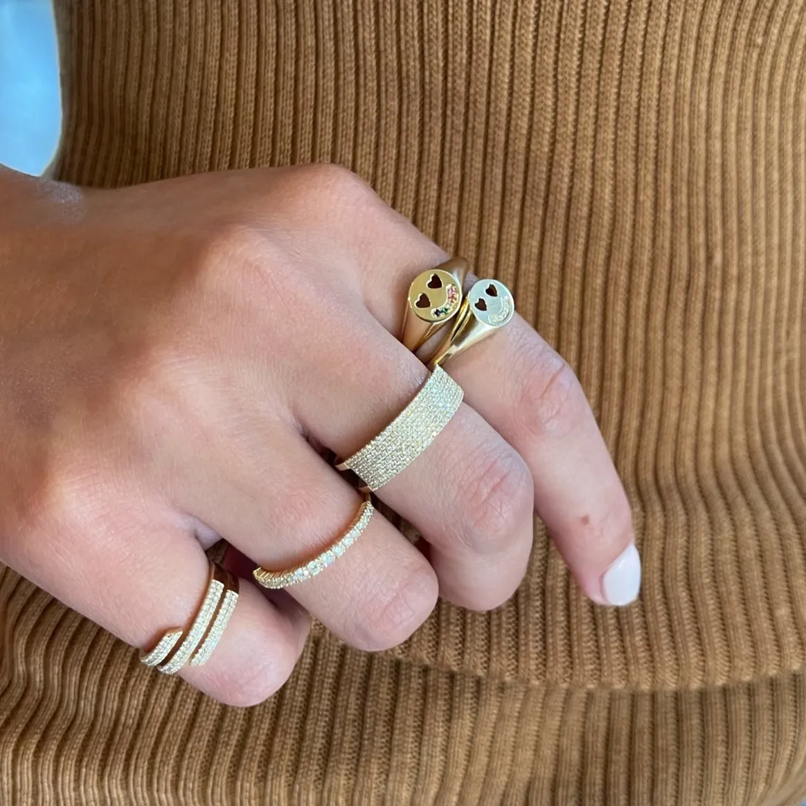 EF Collection Rainbow Happiness Signet Ring