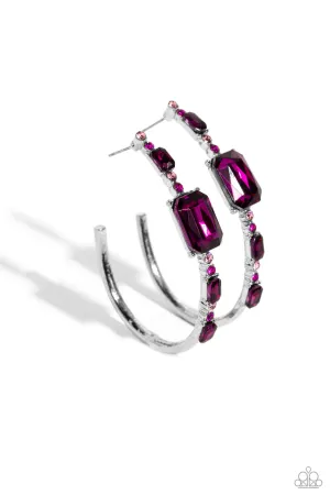 Elite Ensemble Pink Hoop Earrings Paparazzi