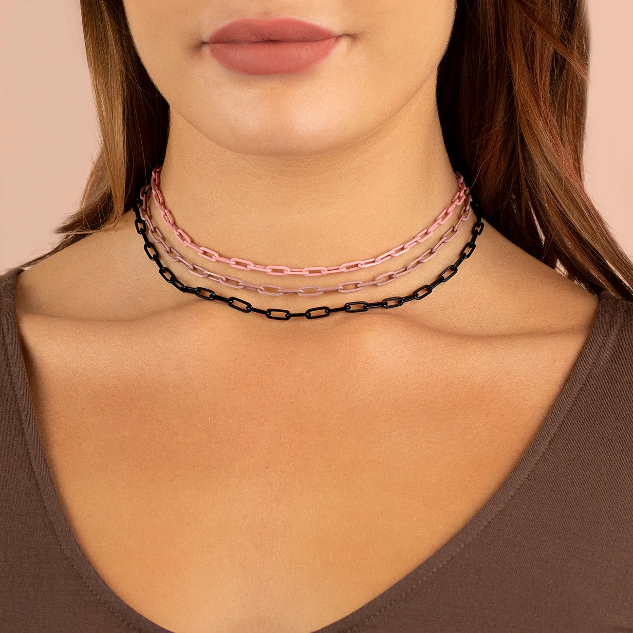 Enamel Paperclip Necklace