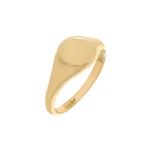 Engraved Mini Signet Ring 14K